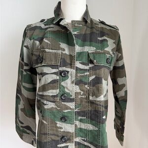 J. Crew Green Camouflage Field Jacket